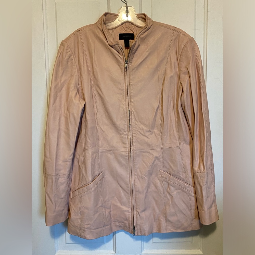 Danier Women's Light Pink Leather Jacket XL